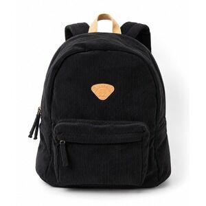Billabong Black Corduroy Backpack Canvas Straps School Travel Casual Bag NWT